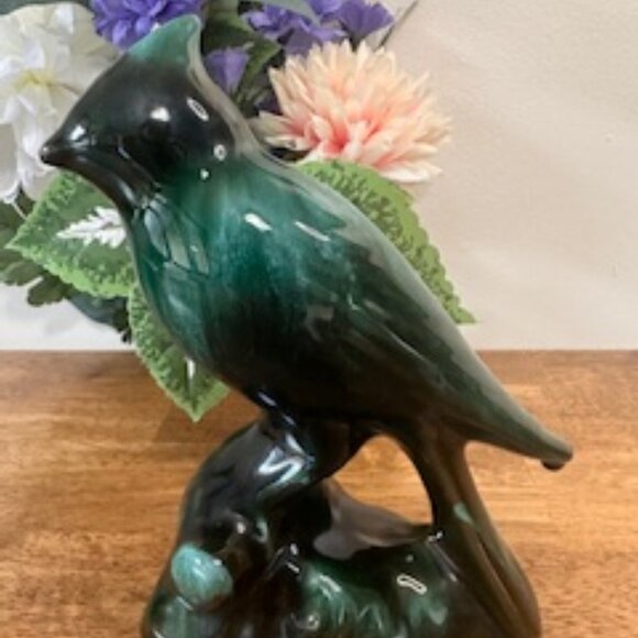 Blue Mountain Pottery Standing Cardinal Figurine –‎ Green Drip Glaze Cana… - Picture 3 of 6